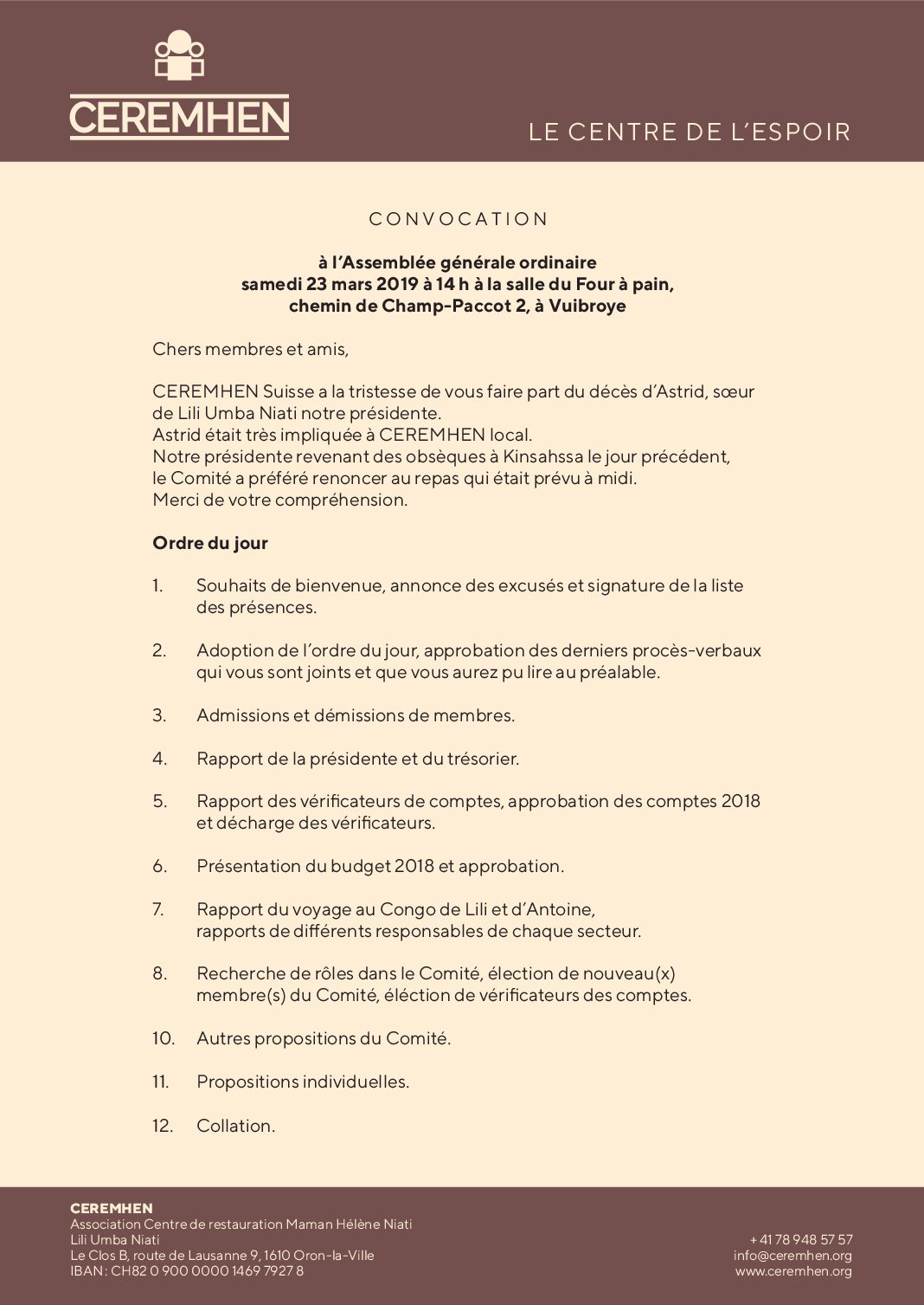 Assemblée générale 2019